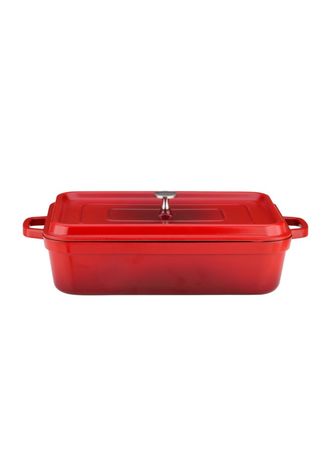 Gradient Effect Rectangular Aluminum Roaster Red 45.5 x 10.7 x 27 cm XB-61338L